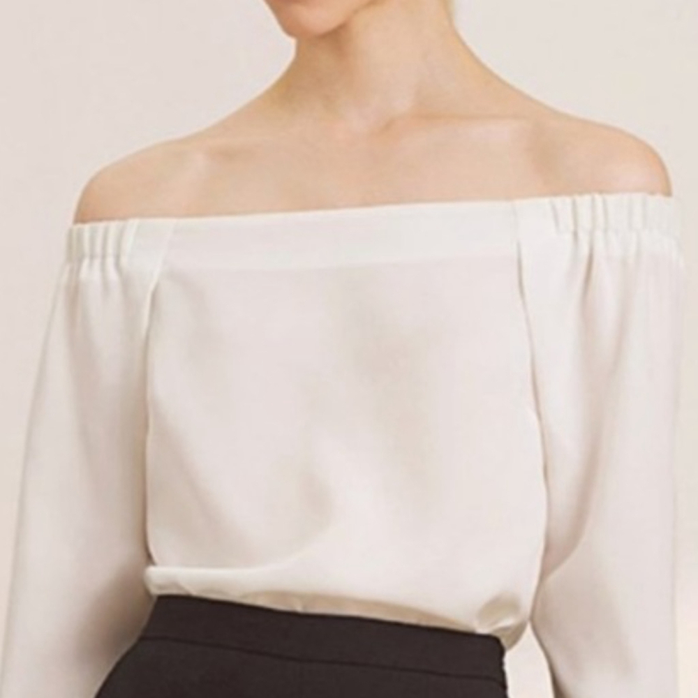 Aritzia Babaton Rodrigo Blouse Off Shoulder White Blouse Women’s Medium